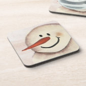 かわいいクリスマス初期の雪だるま コースター (左側)