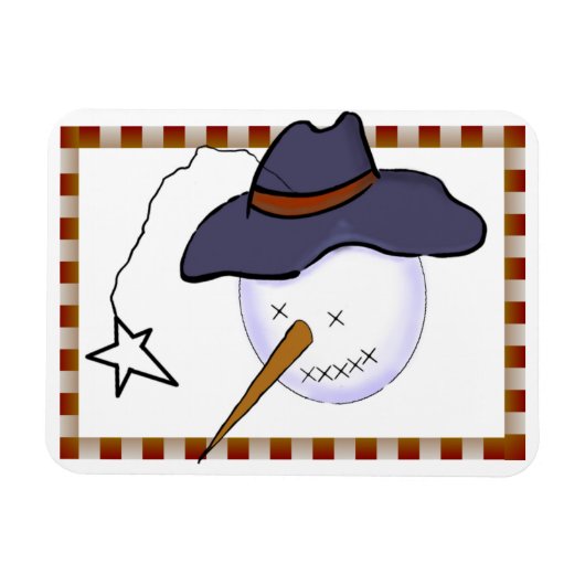 かわいいクリスマス初期の雪だるま マグネット (横)