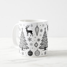 かわいいクリスマス動物のイラスト コーヒーマグカップ