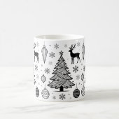 かわいいクリスマス動物のイラスト コーヒーマグカップ (中央)