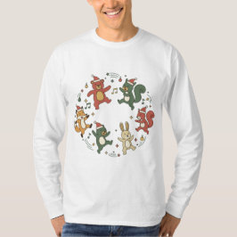 かわいいクリスマス動物のダンス Tシャツ