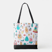 かわいいクリスマス動物の継ぎ目なしパターン トートバッグ (裏面)