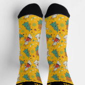 かわいいクリスマス動物パターンクリスマス冬の休日 ソックス (上部)