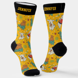 かわいいクリスマス動物パターンクリスマス冬の休日 ソックス