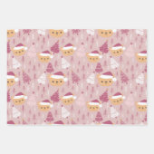 かわいいクリスマス動物ラッピングシートセット3 ラッピングペーパーシート (正面3)