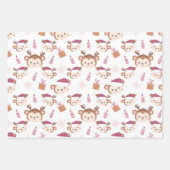 かわいいクリスマス動物ラッピングシートセット3 ラッピングペーパーシート (正面2)