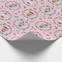 かわいいクリスマス動物リースピンク