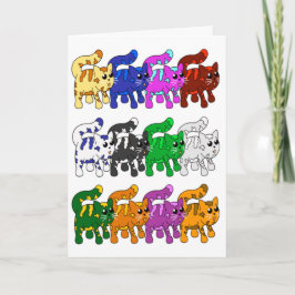 かわいいクリスマス子猫パターン行 カード