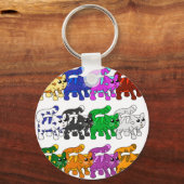 かわいいクリスマス子猫パターン行 キーホルダー (正面)