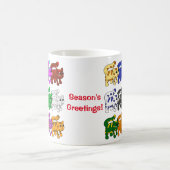 かわいいクリスマス子猫パターン行 コーヒーマグカップ (中央)