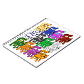 かわいいクリスマス子猫パターン行 ノートブック (左側)