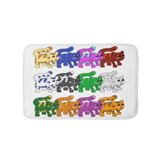 かわいいクリスマス子猫パターン行 バスマット (正面)