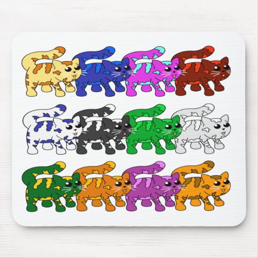 かわいいクリスマス子猫パターン行 マウスパッド (正面)