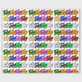 かわいいクリスマス子猫パターン行 ラッピングペーパー (フラット)