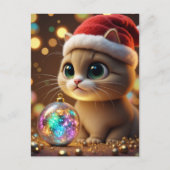 かわいいクリスマス子猫 ポストカード (正面)