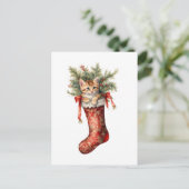 かわいいクリスマス子猫 ポストカード (スタンド正面)