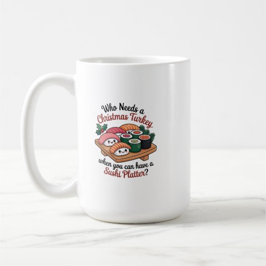 かわいいクリスマス寿司の盛り合わせ コーヒーマグカップ (左)