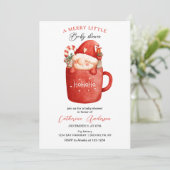 かわいいクリスマス小人のマグカップ ベビーシャワー 招待状 (スタンド正面)