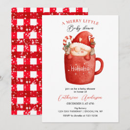 かわいいクリスマス小人のマグカップ ベビーシャワー 招待状