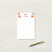 かわいいクリスマス小人オンホワイト ポストイット (デスク上)