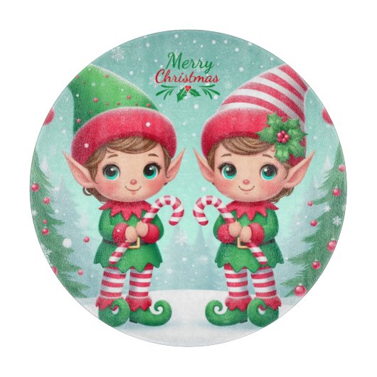 かわいいクリスマス小人 カッティングボード (正面)
