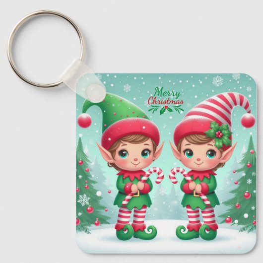 かわいいクリスマス小人 キーホルダー (正面)