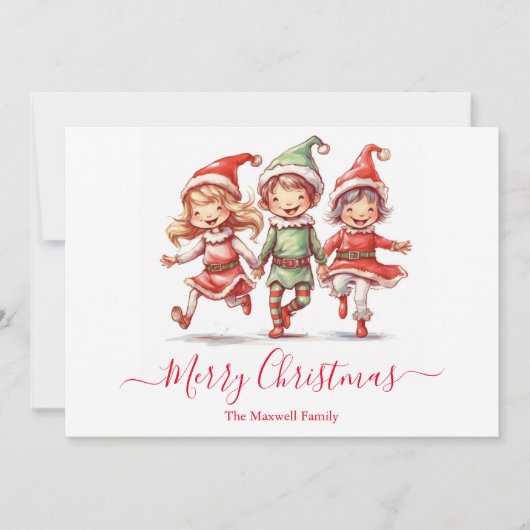 かわいいクリスマス小人 シーズンカード (正面)