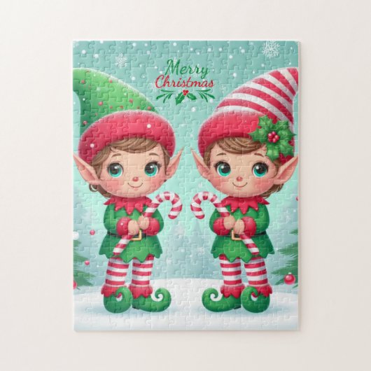 かわいいクリスマス小人 ジグソーパズル (縦)