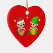 かわいいクリスマス小人 セラミックオーナメント (右)