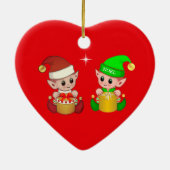 かわいいクリスマス小人 セラミックオーナメント (裏面)