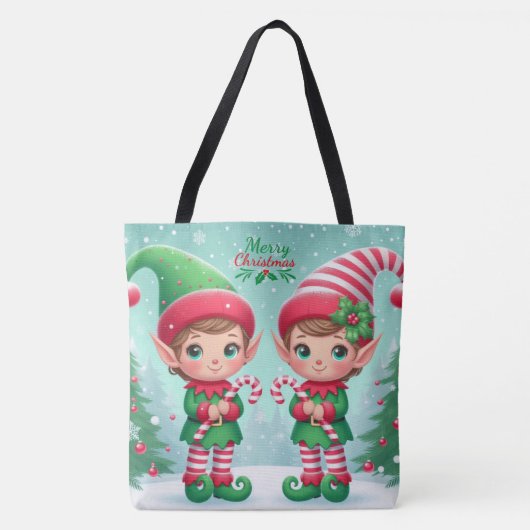 かわいいクリスマス小人 トートバッグ (正面)