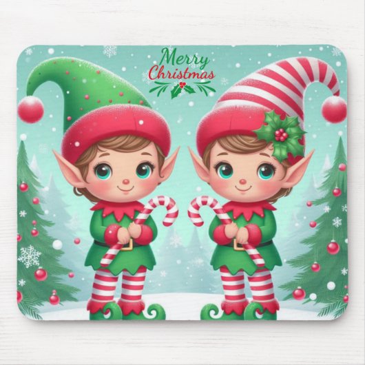 かわいいクリスマス小人 マウスパッド (正面)