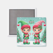 かわいいクリスマス小人 マグネット (正面/裏面)