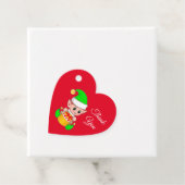 かわいいクリスマス小妖精や小人ありがとう赤 フェイバータグ (インサイチュ)