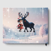 かわいいクリスマス小妖精や小人とダークトナカイ。 ゲストブック (裏面)