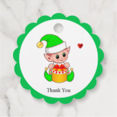 かわいいクリスマス小妖精や小人とハートありがとう フェイバータグ (裏面)