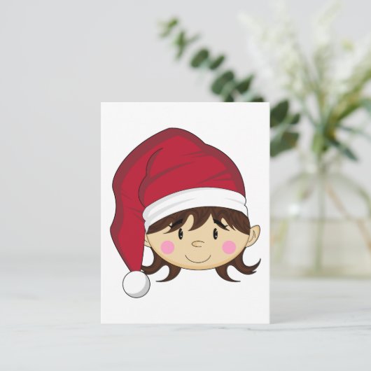 かわいいクリスマス小妖精や小人はがき シーズンポストカード (スタンド正面)