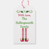 かわいいクリスマス小妖精や小人ストッキング ギフトタグ (裏面)