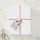 かわいいクリスマス小妖精や小人ストッキング ギフトタグ (より糸付き)