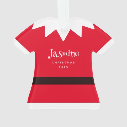 かわいいクリスマス小妖精や小人スーツのフィギュアパーソナライズされた オーナメント (裏面)