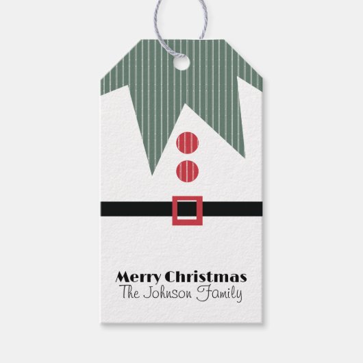 かわいいクリスマス小妖精や小人スーツ家族ギフトラベル ギフトタグ (正面)