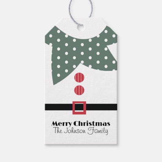 かわいいクリスマス小妖精や小人ファミリーギフトラベル ギフトタグ (正面)