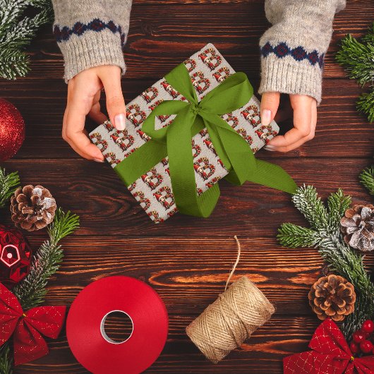 かわいいクリスマス小妖精や小人フェスティバルレターB ラッピングペーパー