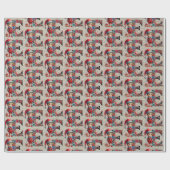 かわいいクリスマス小妖精や小人フェスティバルレターE ラッピングペーパー (フラット)