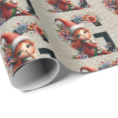 かわいいクリスマス小妖精や小人フェスティバルレターG ラッピングペーパー (ロールコーナー)