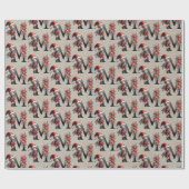 かわいいクリスマス小妖精や小人フェスティバルレターM ラッピングペーパー (フラット)