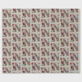 かわいいクリスマス小妖精や小人フェスティバルレターN ラッピングペーパー (フラット)