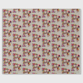 かわいいクリスマス小妖精や小人フェスティバルレターP ラッピングペーパー (フラット)