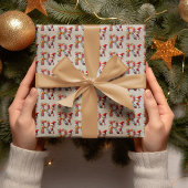 かわいいクリスマス小妖精や小人フェスティバルレターR ラッピングペーパー