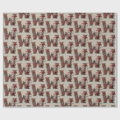 かわいいクリスマス小妖精や小人フェスティバルレターW ラッピングペーパー (フラット)